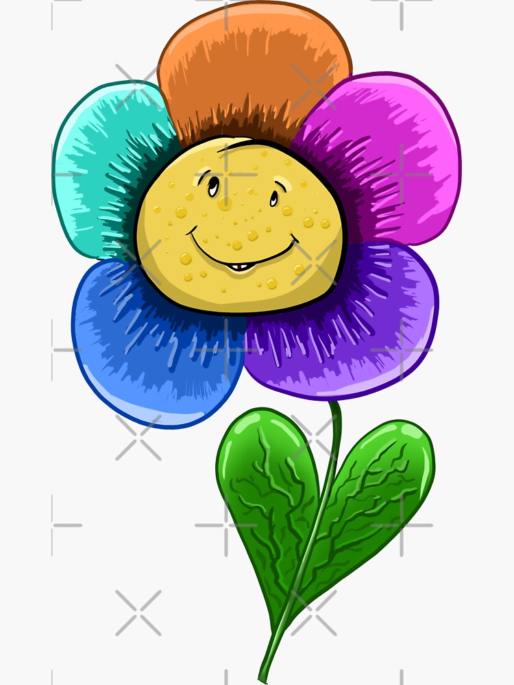 Thumbnail 3 von 3, Sticker, bunte Blume designt und verkauft von Kobeko.