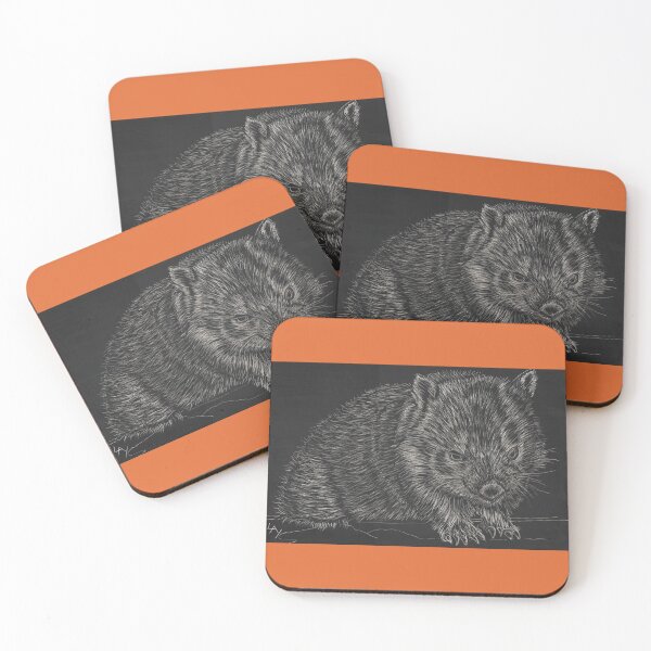 Item preview, Wombat image in black and white. designed and sold by Nature in Tasmania.
