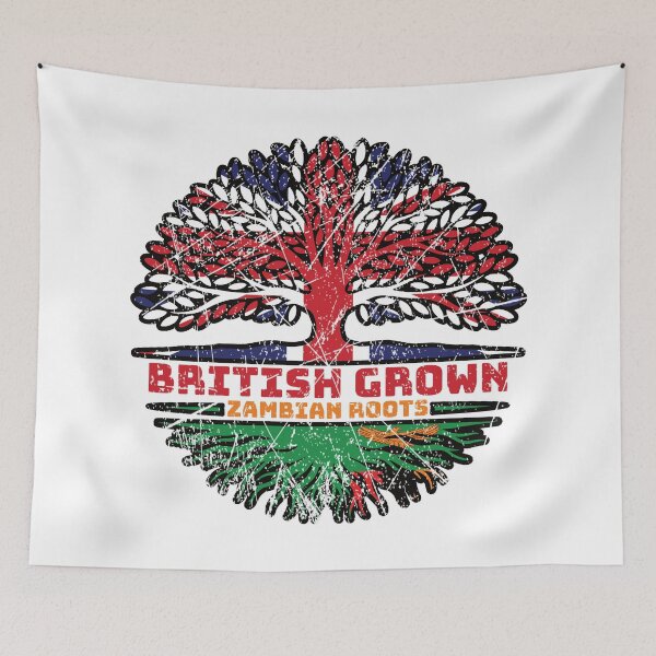 Item preview, Zambia Zambian Uk United Kingdom British Tree Roots Flag designed and sold by FlagX.