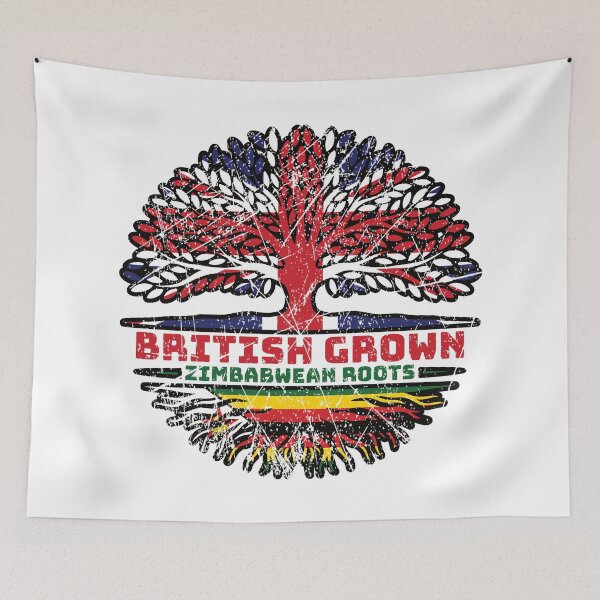 Item preview, Zimbabwe Zimbabwean Uk United Kingdom British Tree Roots Flag designed and sold by FlagX.