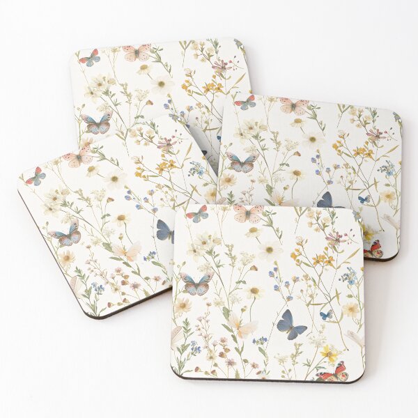 Item preview, Charming Butterfly Wildflower Pastel Print designed and sold by amortka.