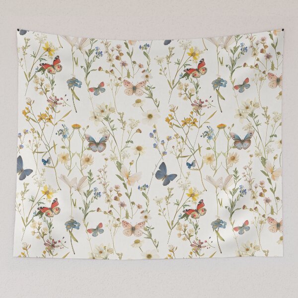Item preview, Charming Butterfly Wildflower Pastel Print designed and sold by amortka.