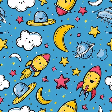 Artwork thumbnail, Colorful Cartoon Pattern Collection by amortka