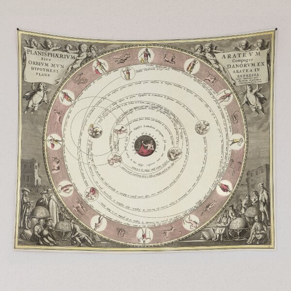 Item preview, vintage world map astronomy designed and sold by Mauswohn.