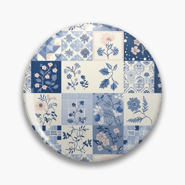 Item preview, Cottagecore Blue & White Patchwork Quilt designed and sold by amortka.