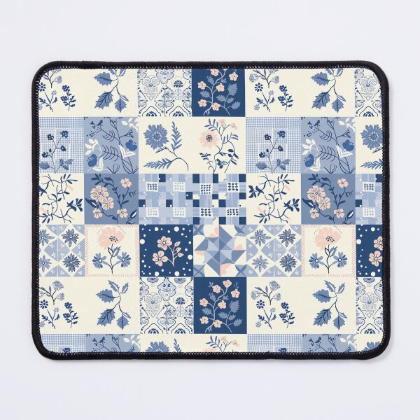 Item preview, Cottagecore Blue & White Patchwork Quilt designed and sold by amortka.