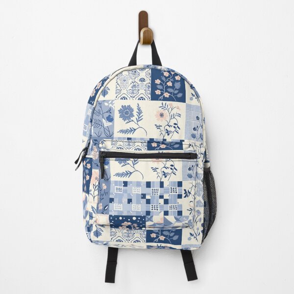 Item preview, Cottagecore Blue & White Patchwork Quilt designed and sold by amortka.