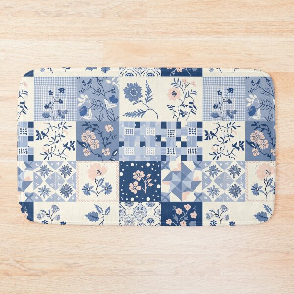 Item preview, Cottagecore Blue & White Patchwork Quilt designed and sold by amortka.