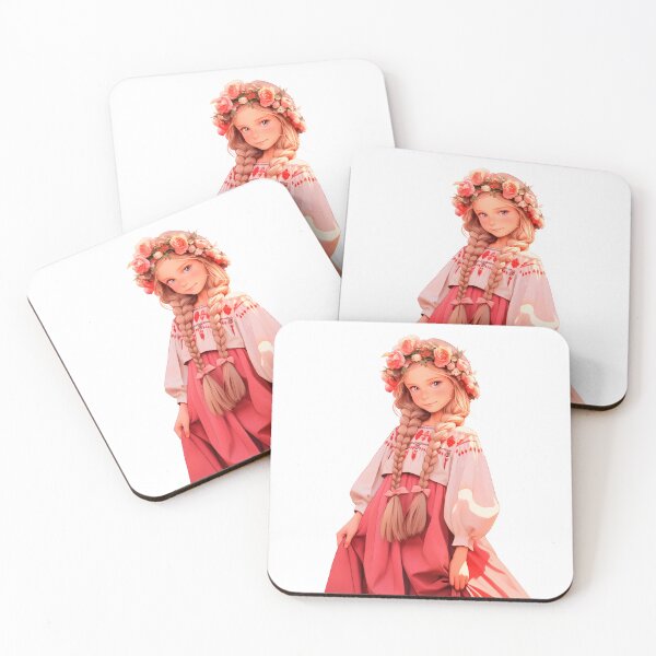 Item preview, Little Ukrainian Girl Portrait with roses in wreath and traditional clothes Ukrainian embroidery Ukrainian ornament designed and sold by DariyaDell.