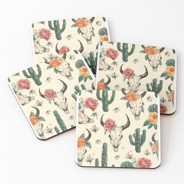 Item preview, Cowgirl Essentials: Cactus & Cow Skull Pattern Clip Art designed and sold by amortka.