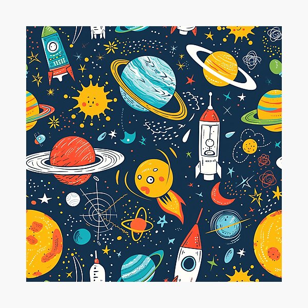 Item preview, Vibrant Science Adventure Pattern for Kids designed and sold by amortka.