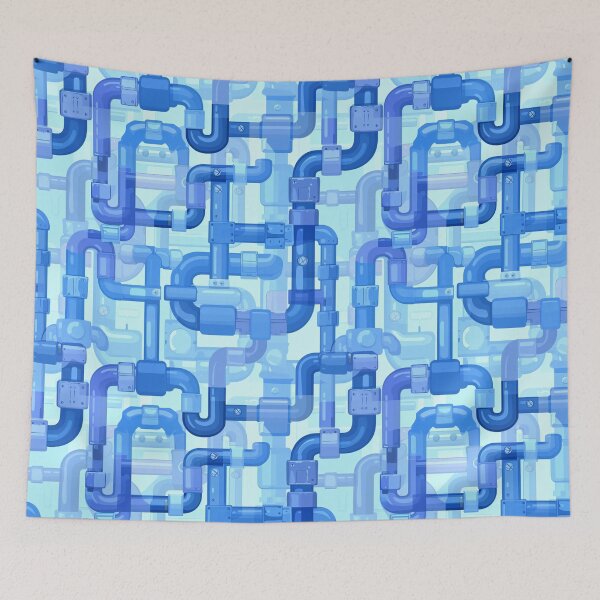 Item preview, Cute Blue Puzzle Pipes Screenshot Thumbnail designed and sold by amortka.
