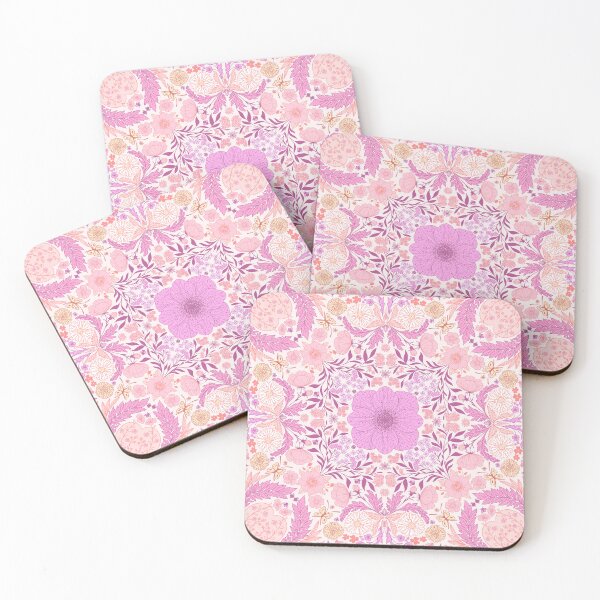 Item preview, Retro garden florals in pink designed and sold by Katerina Mitkova Kirilova.