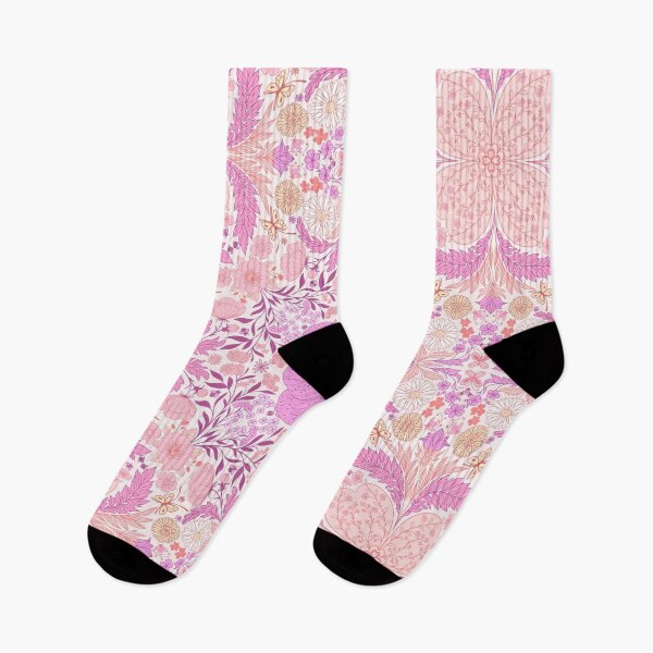 Item preview, Retro garden florals in pink designed and sold by Katerina Mitkova Kirilova.
