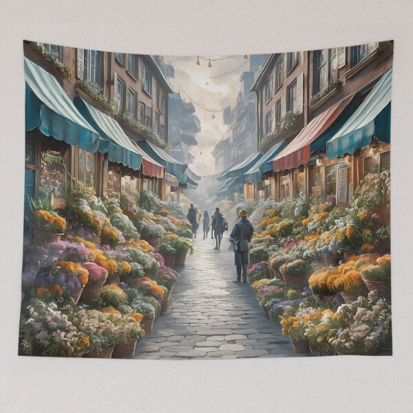 Item preview,  Flower Market Painting designed and sold by Tamas Das.
