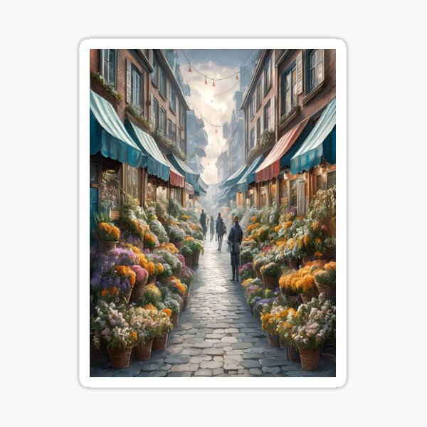 Item preview,  Flower Market Painting designed and sold by Tamas Das.