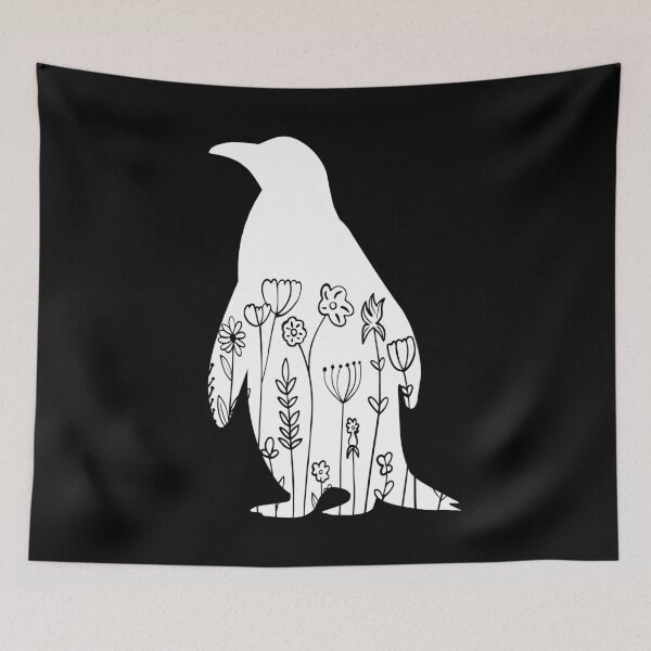 Item preview, Cute Penguin Lover Animal Flowers Floral   designed and sold by RareBunny.