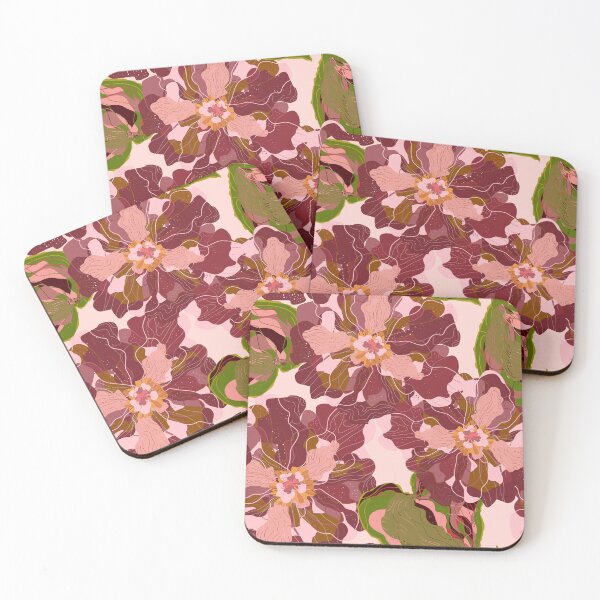 Item preview, Stylized peonies flowers  pattern in Japanese Style designed and sold by NayaChu.