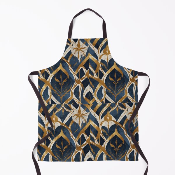 Aperçu de l'œuvre Design moderne en or bleu et blanc créée et vendue par PatternPuppy.