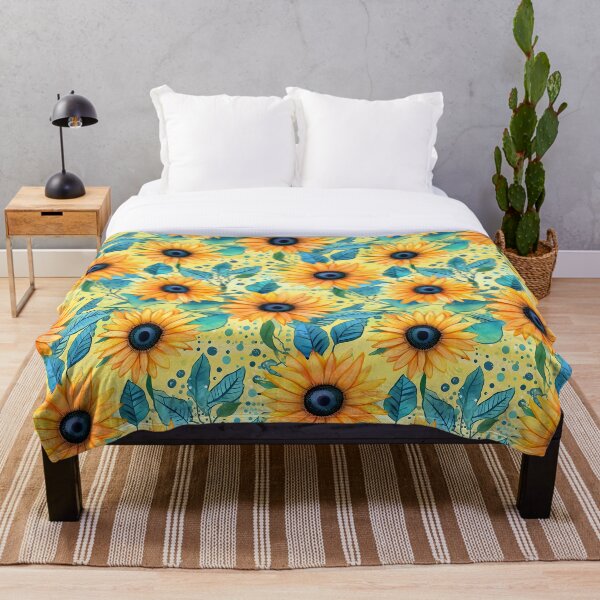Item preview, Patrón de felicidad de girasol soleado designed and sold by Brian Nicholls.