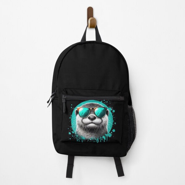 Item preview, Cool Otter in Sunglasses Turquoise Ink Dripping designed and sold by TomFrontierArt.