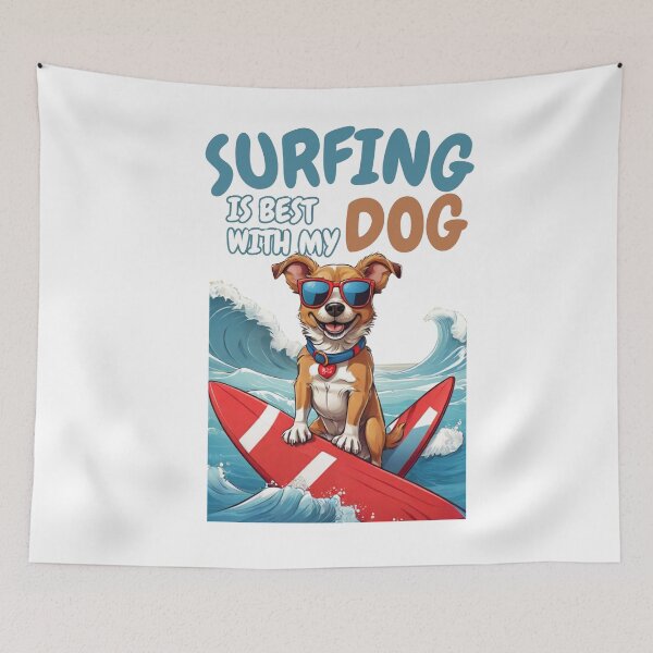 Item preview, Surfing is best with my dog designed and sold by DesignNadine.
