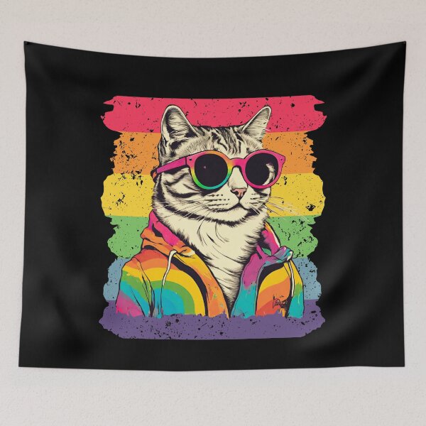 Item preview, Funny Cat Purride LGBTQ Gay Pride Rainbow Sunglasses Men Women LGBT designed and sold by MegiWu.