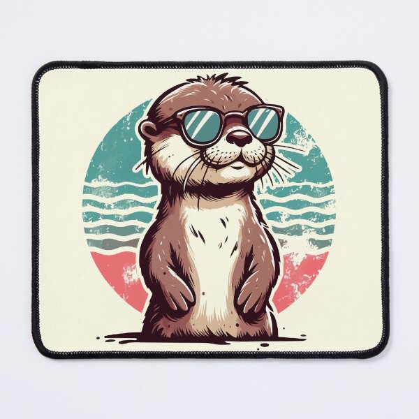 Item preview, Funny Otter in Sunglasses Retro Vintage Summer designed and sold by TomFrontierArt.