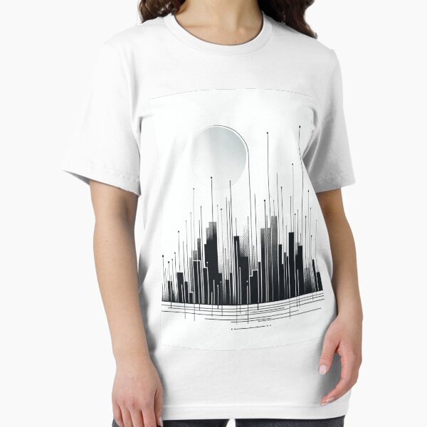 Item preview, Black Abstract Geometric City Premium T-Shirt designed and sold by LessLines.