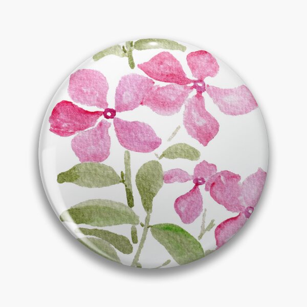 Item preview, pink periwinkle flowers hand painted watercolor painting designed and sold by ColorandColor.