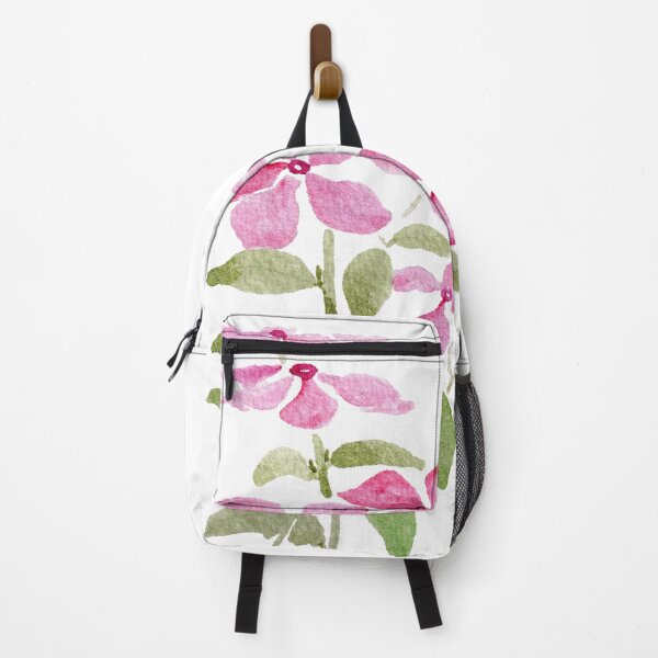 Item preview, pink periwinkle flowers hand painted watercolor painting designed and sold by ColorandColor.