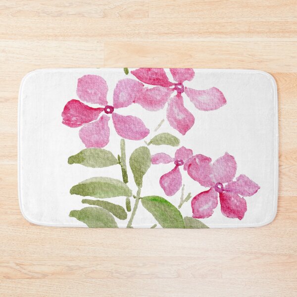 Item preview, pink periwinkle flowers hand painted watercolor painting designed and sold by ColorandColor.