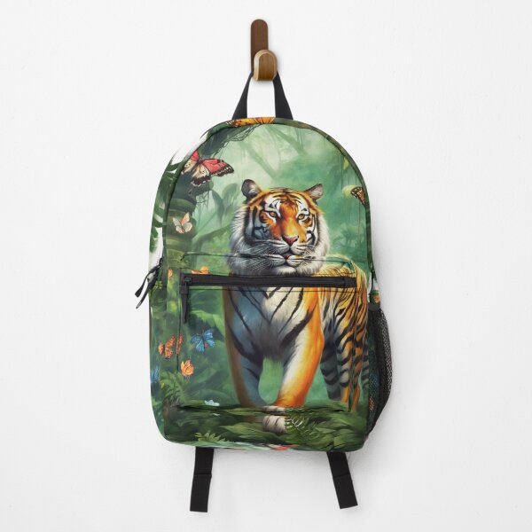 Item preview, Tiger and butterfly, plants, flowers, nature, pagoda, China designed and sold by Sugar Wisdom .