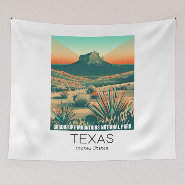 Item preview, A Vintage Travel Illustration of Guadalupe Mountains National Park - Texas - US designed and sold by GoodOldVintage.