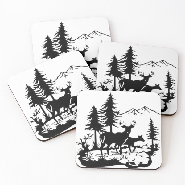 Item preview, deer silhouette in the forest designed and sold by V4Y3.