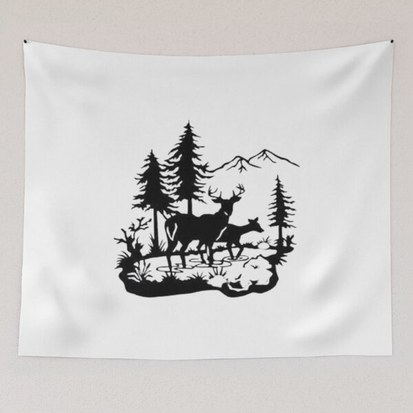 Item preview, deer silhouette in the forest designed and sold by V4Y3.