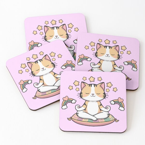 Item preview, Cute Meditating Cat Rainbows designed and sold by canvadreamer444.