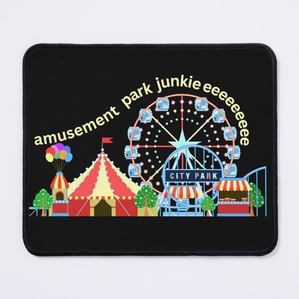 Item preview, Amusement Park Junkie T-Shirt, Fun Fairground Attraction Tee, City Park Carnival Ride Shirt, Amusing Graphic Design Top designed and sold by MTJ-Mushrooms.