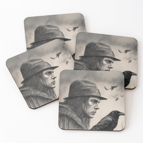 Item preview, The Raven and the Man Pencil Drawing Poster designed and sold by Orhun Selcuk Holat.