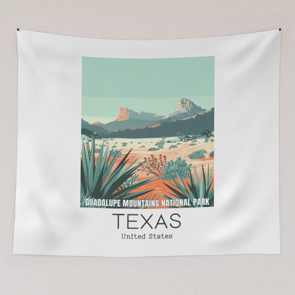 Item preview, A Vintage Travel Illustration of Guadalupe Mountains National Park - Texas - US designed and sold by GoodOldVintage.