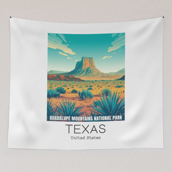 Item preview, A Vintage Travel Illustration of Guadalupe Mountains National Park - Texas - US designed and sold by GoodOldVintage.