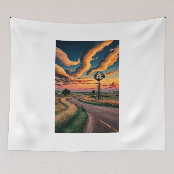 Item preview, texas sunset digital oil painting  designed and sold by metebf.