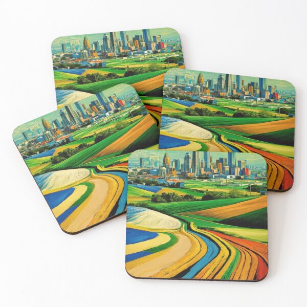 Item preview, colorful texas city  digital oil painting  designed and sold by metebf.