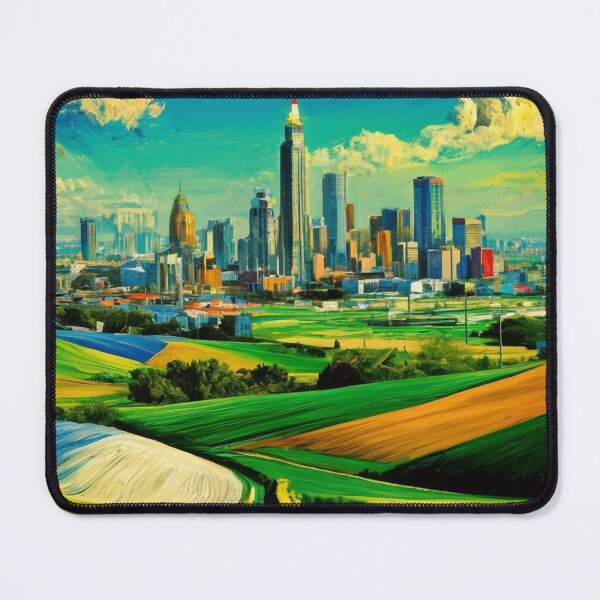 Item preview, colorful texas city digital oil painting designed and sold by metebf.