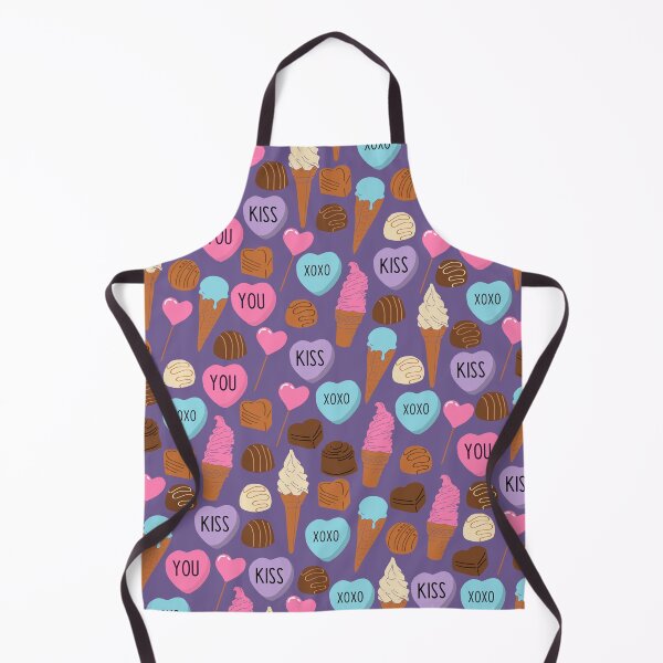 Item preview, Cute Candy Hearts, Sweets, Chocolate and Ice Cream Pattern on Purple Background designed and sold by kapotka.