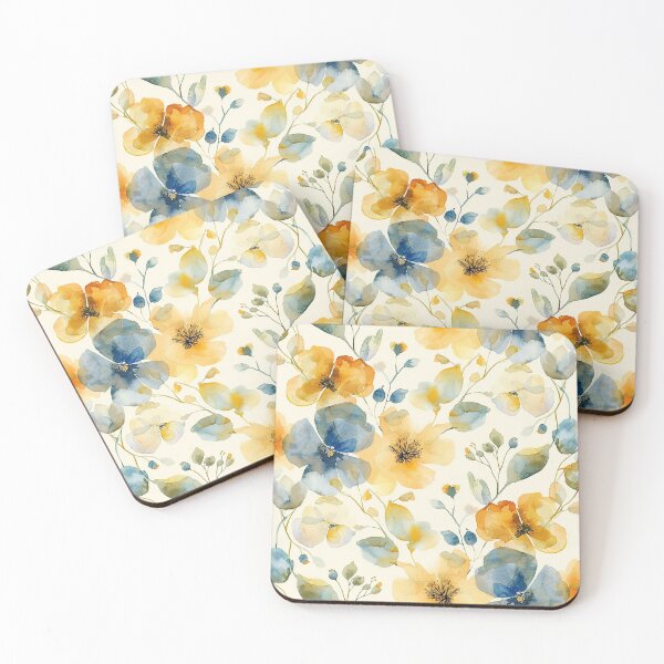 Item preview, Watercolor Yellow Flowers designed and sold by AxeWave.