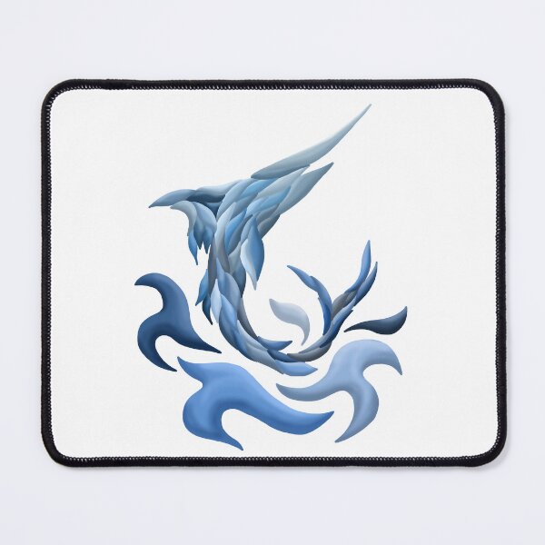 Item preview, blue swordfish abstract art designed and sold by octo-PS.