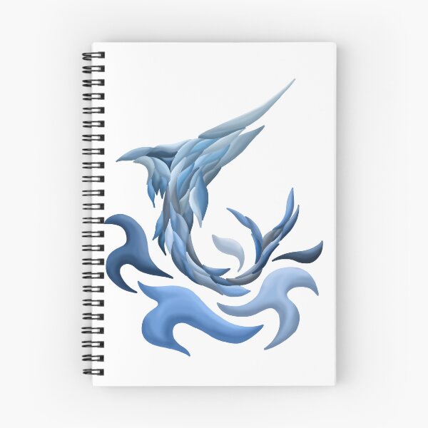 Item preview, blue swordfish abstract art designed and sold by octo-PS.