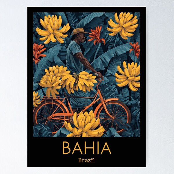 Item preview, A Vintage Travel Illustration of Bahia - Brazil designed and sold by GoodOldVintage.