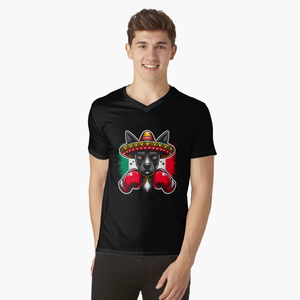 Vista previa del artículo con la obra «Camiseta de cuello en V», diseñado y vendido por JUSTBEELEGANT.